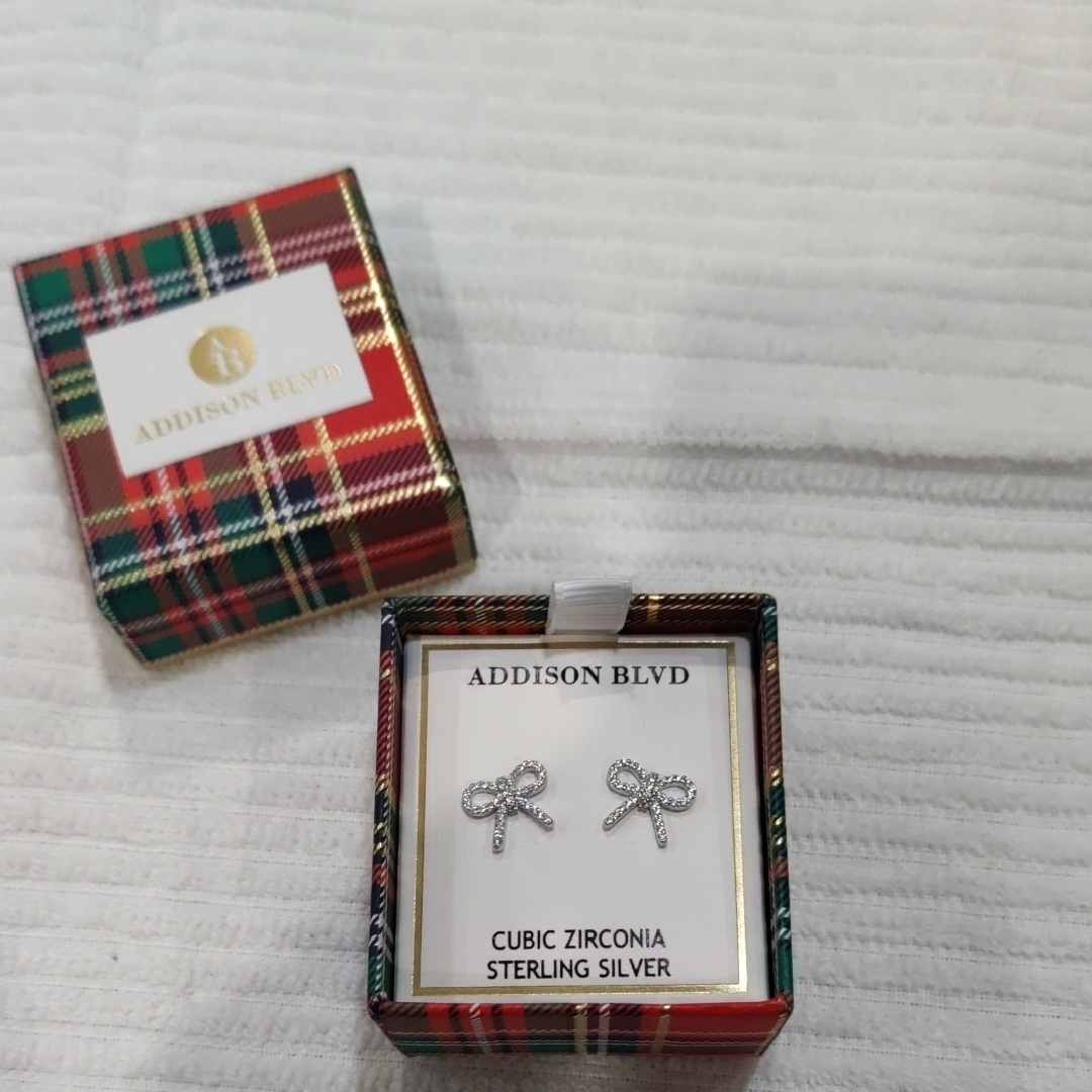 New!Addison Blvd Sterling Silver Bow Earrings